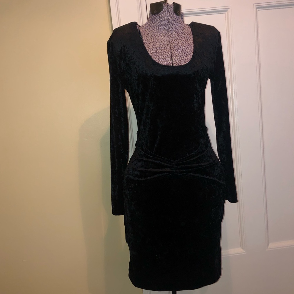 Vintage All That Jazz LBD black velvet dress